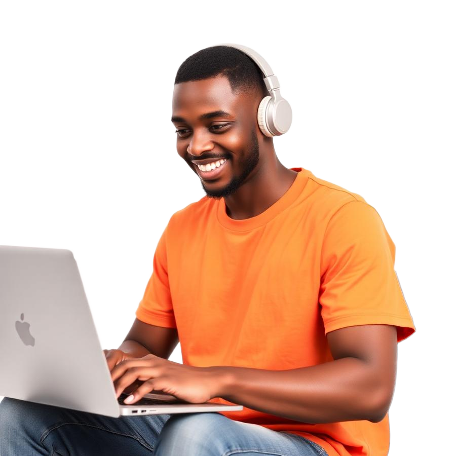 Student taking the affiliate marketing class on a laptop